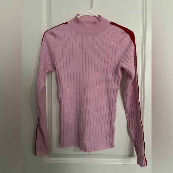 LOVERS + FRIENDS PINK MOCK NECK SWEATER - X SMALL - Picture 1 of 7
